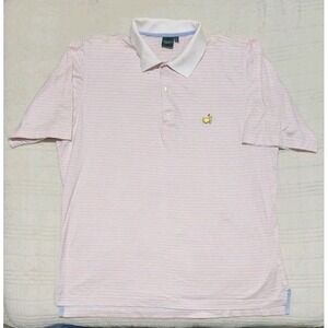 Fairway & Greene Masters Logo Short Sleeve Multicolor Striped Golf Polo Men's XL